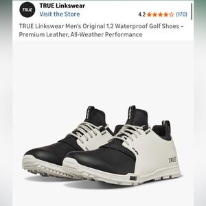 Men's Black and White Golf Shoes True linkswear